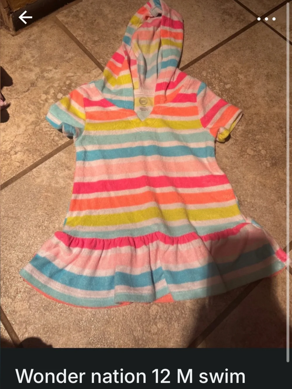 wonder nation hooded swim coverup - pink, blue, yellow, white